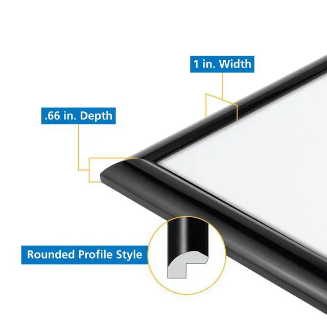 Alt view image 7 of 7 - Mainstays 12 x 18 Picture Frame, Black Wall Poster Frame