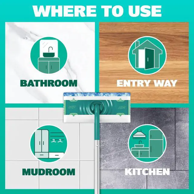 Alt view image 3 of 7 - Swiffer Mop & Go Starter Kit (1 Device, 6 Hair Magnet Dry Cloths, 2 Mop & Go Wet Cloths)