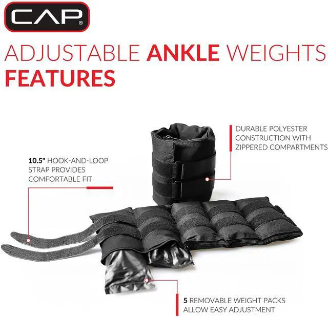 Main image of CAP Barbell 20 lb. Adjustable Ankle Weights, (10lb x 2)