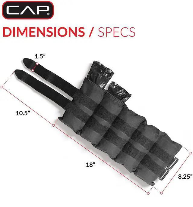 Alt view image 2 of 5 - CAP Barbell 20 lb. Adjustable Ankle Weights, (10lb x 2)
