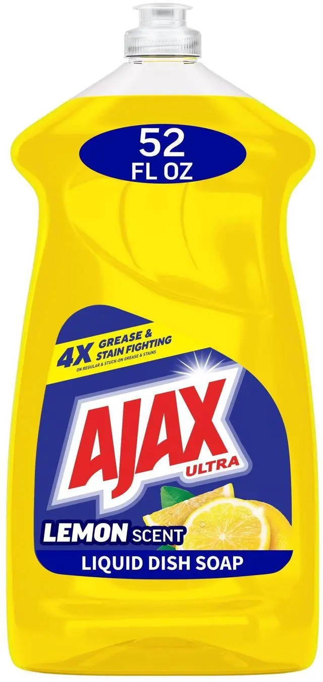 Main image of Ajax Ultra Liquid Dish Soap, Super Degreaser, Mess-Free, Easy-Flip Cap, Lemon Scent, 52 fl oz
