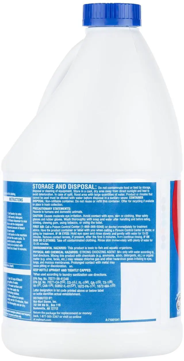 Alt view image 5 of 6 - Great Value Low-Splash Bleach, 81 fl oz