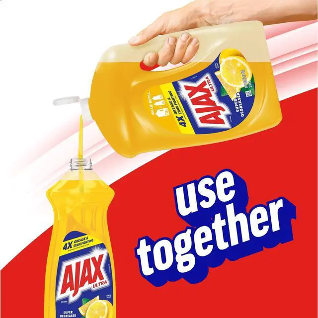 Alt view image 7 of 7 - Ajax Ultra Liquid Dish Soap, Super Degreaser, Mess-Free, Easy-Flip Cap, Lemon Scent, 52 fl oz