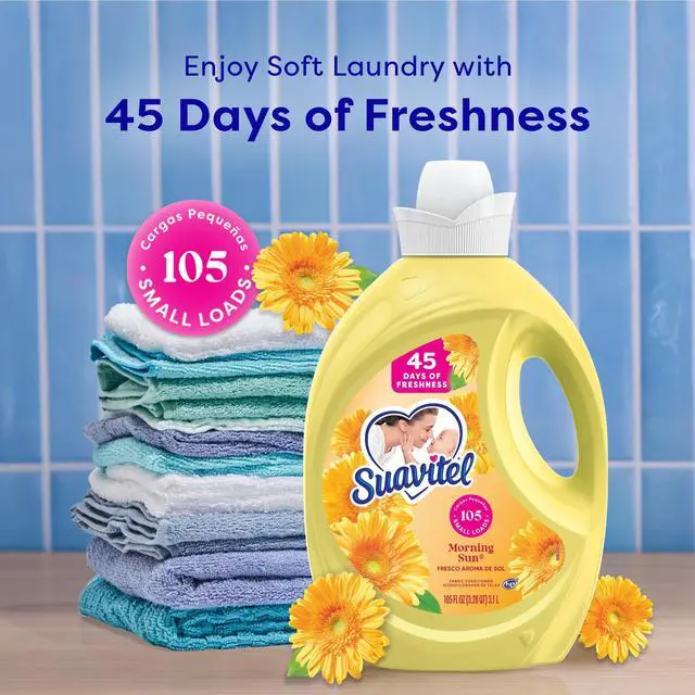 Alt view image 3 of 7 - Suavitel Fabric Conditioner, Liquid Fabric Softener, 45 Days of Freshness, Morning Sun Scent, 105 fl oz