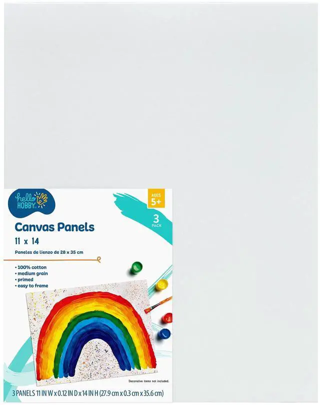 Main image of Hello Hobby 11" x 14" Panel Canvas, 3 Count