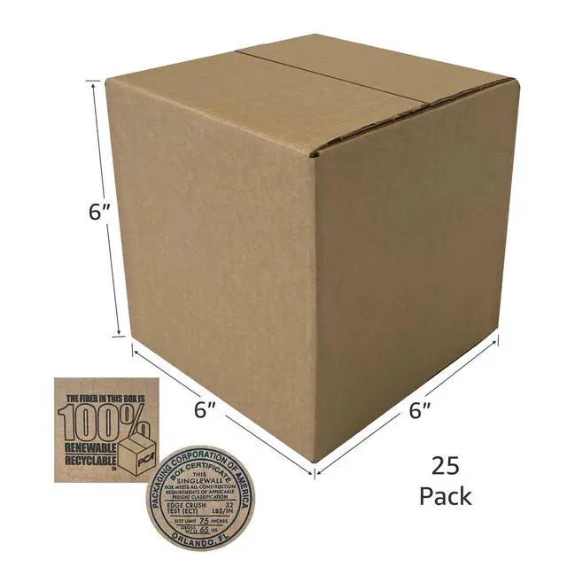 Alt view image 2 of 7 - UOFFICE Corrugated Boxes 6" x 6" x 6" Cube Boxes - Bundle of 25