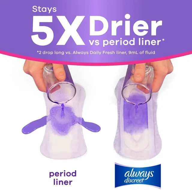 Alt view image 3 of 7 - Always Discreet Incontinence Panty Liners for Bladder Leaks, Size 2, Very Light Absorbency, Long Length, 44 Count