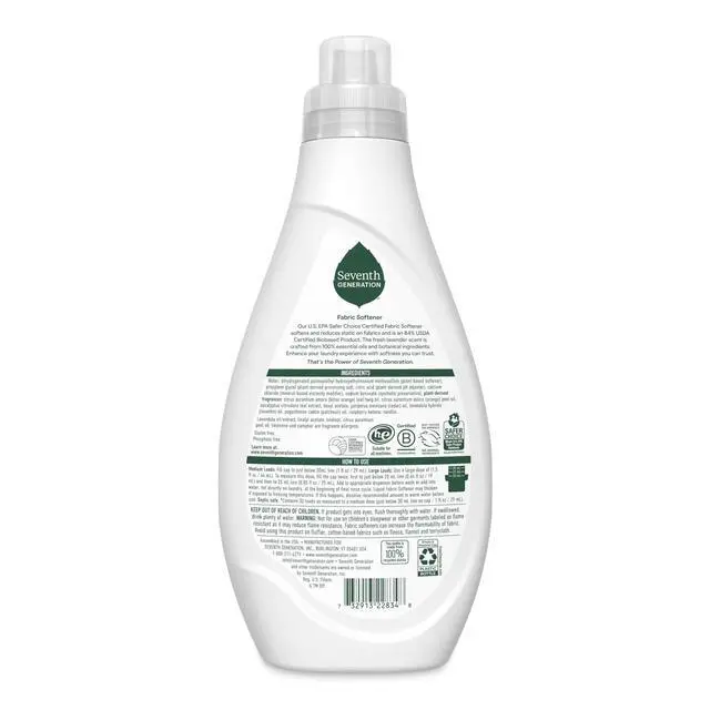 Alt view image 2 of 5 - Seventh Generation Fabric Softener, Fresh Lavender, 32 fl oz, 32 Loads