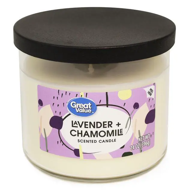 Alt view image 4 of 6 - Great Value Lavender & Chamomile Scented Candle, 14.5 oz