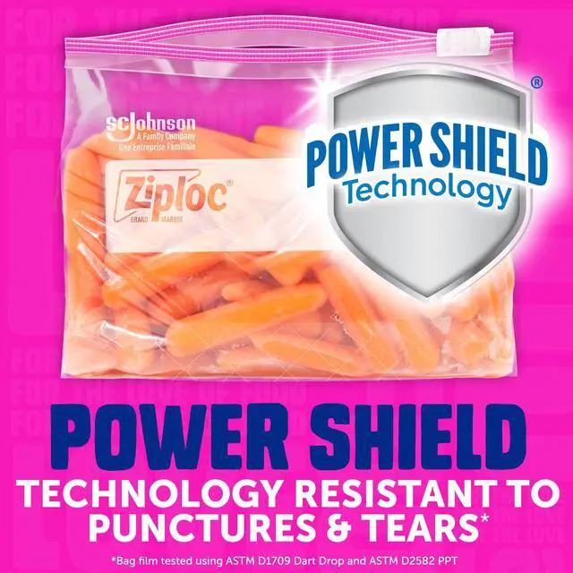 Alt view image 2 of 7 - Ziploc Brand Gallon Slider Food Storage Bags, School Supplies, with Power Shield Technology, 40 Count