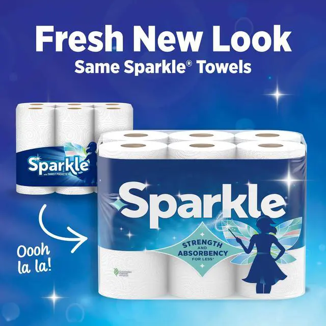 Alt view image 5 of 7 - Sparkle Tear-A-Square Paper Towels, 2 Double Rolls, 110 Sheets per Roll