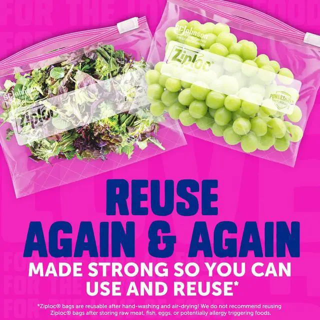 Alt view image 6 of 7 - Ziploc Brand Gallon Slider Food Storage Bags, School Supplies, with Power Shield Technology, 40 Count