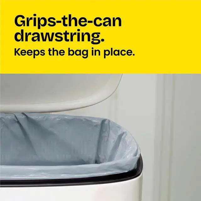 Alt view image 7 of 7 - Glad ForceFlex 13-Gallon Drawstring Tall Kitchen Trash Bags, Gain Lemon Zest Scent, 40 Bags