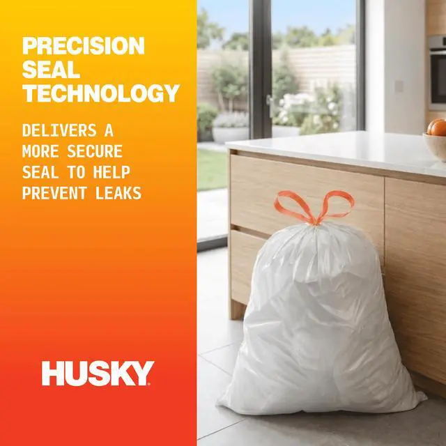 Alt view image 4 of 7 - Husky 13 Gallon Tall Kitchen Drawstring Bags, 120 Bags