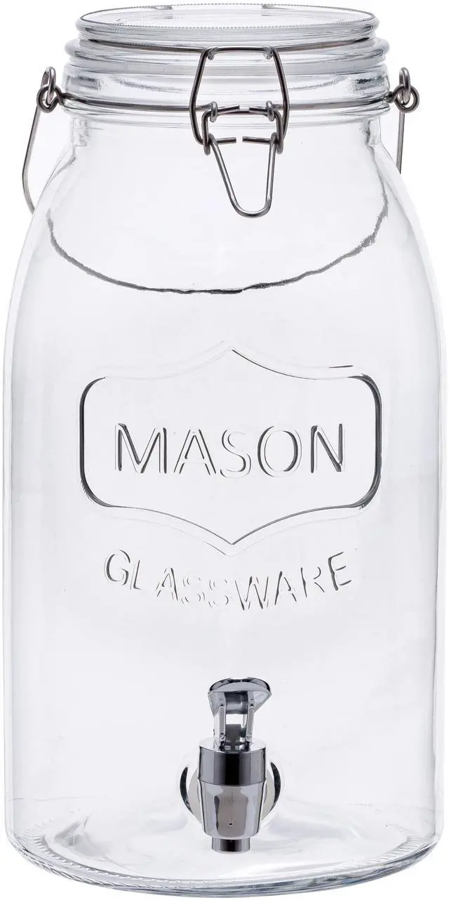 Main image of Mainstays Clear Glass Mason Sun Tea Beverage Dispenser Jar