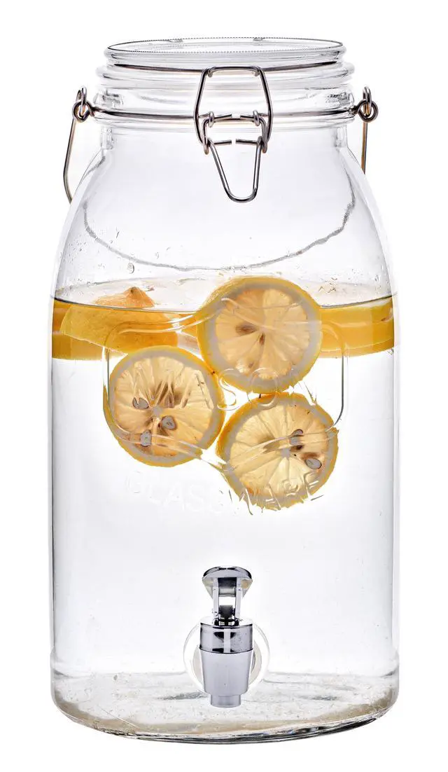 Alt view image 3 of 6 - Mainstays Clear Glass Mason Sun Tea Beverage Dispenser Jar