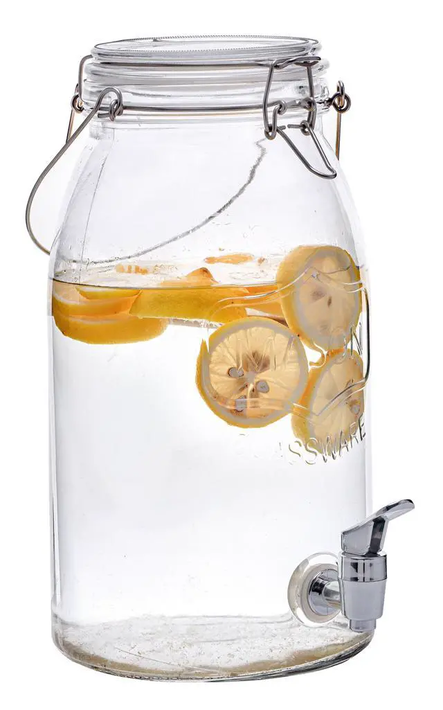 Alt view image 4 of 6 - Mainstays Clear Glass Mason Sun Tea Beverage Dispenser Jar