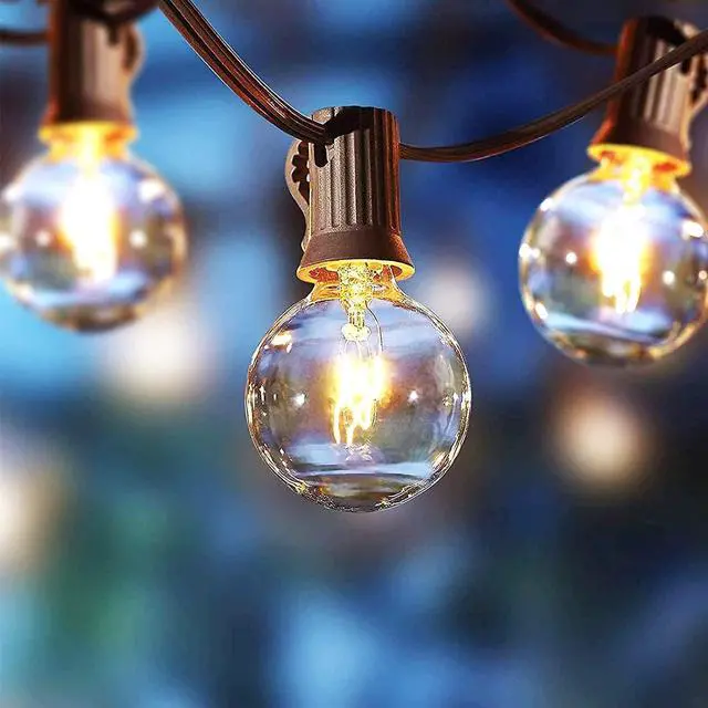 Alt view image 2 of 7 - Better Homes & Gardens 20-Count G40 Clear Glass Globe Outdoor Patio String Lights
