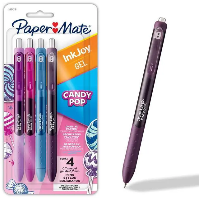 Main image of Paper Mate InkJoy Gel Pens, Candy Pop Colors, Medium (0.7mm) Point, Retractable, 4 Count