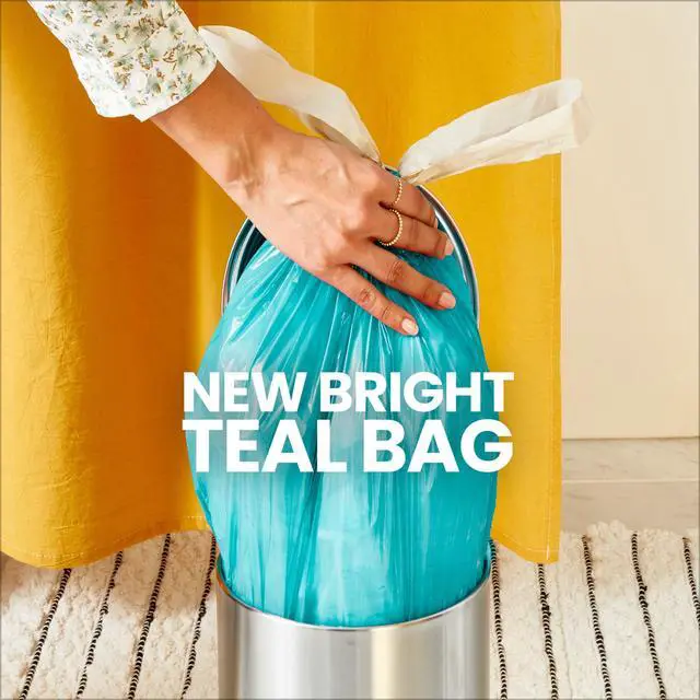 Alt view image 3 of 7 - Glad 4-Gallon Teal Drawstring Small Trash Bags, Febreze Freshness Bahama Bliss Scent, 20 Bags