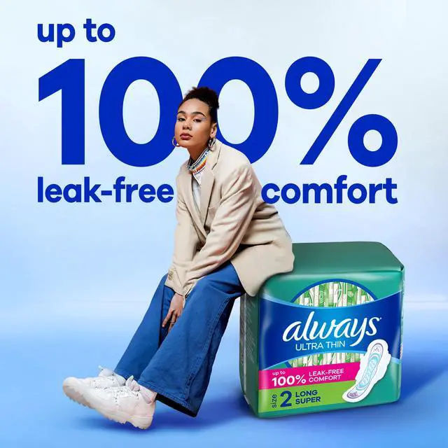 Alt view image 7 of 7 - Always Ultra Thin Pads with Wings, Size 2, Long Super, 20 Count