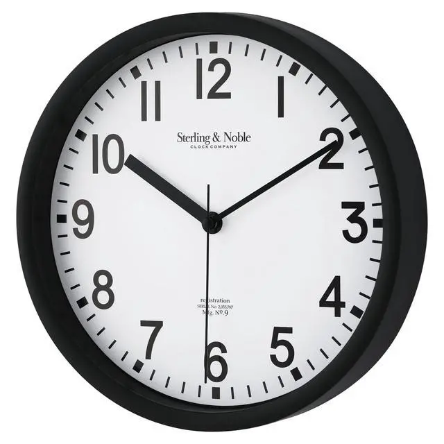 Alt view image 2 of 7 - Mainstays Basic Indoor 8.78" Black Analog Round Wall Clock