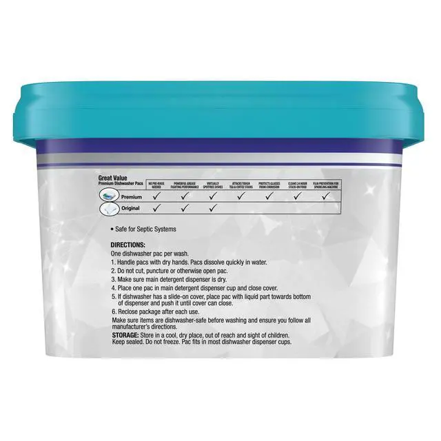 Alt view image 7 of 7 - Great Value Premium Dishwasher Pacs, Fresh Scent, 87 Count