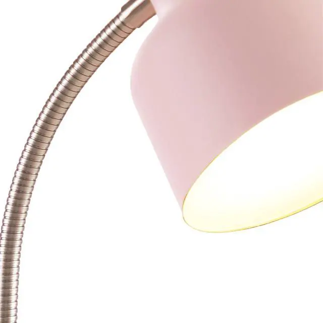 Alt view image 4 of 7 - Mainstays LED Desk Lamp with Catch-All Base & AC Outlet, Matte Blush Pink
