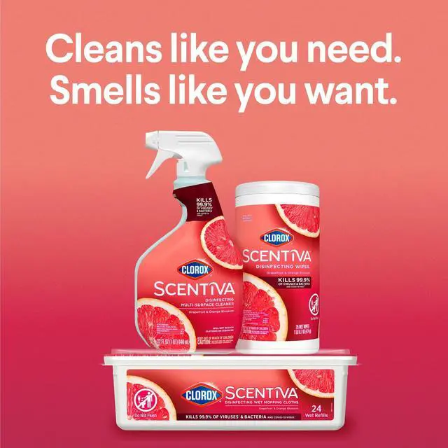 Alt view image 7 of 7 - Clorox Scentiva Disinfecting Multi-Surface Cleaner Spray, Grapefruit & Orange Blossom, 32 fl oz