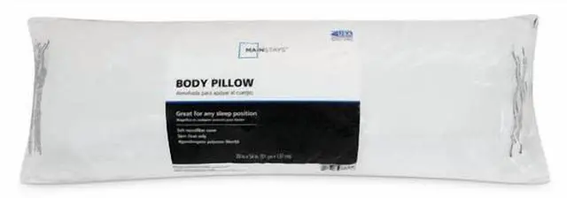 Alt view image 6 of 6 - Mainstays Body Pillow - 20"x 54", White, Microfiber, Hypoallergenic