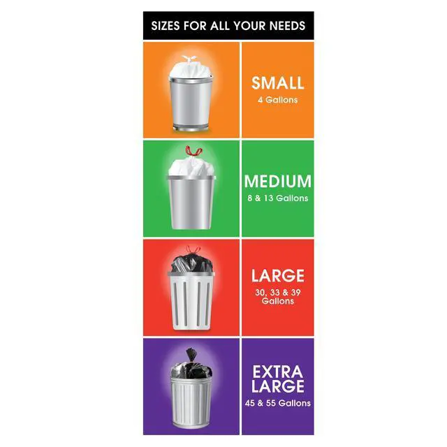 Alt view image 5 of 7 - Great Value Strong Flex Tall Kitchen Drawstring Bags, Unscented, 13 Gallon, 20 Count