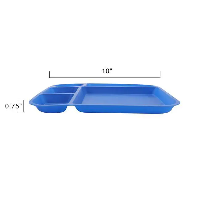 Alt view image 2 of 7 - Your Zone Kids Dinnerware Set, 24-Piece Plastic Tableware Set with Divided Trays, Plates, Bowls, Cups & Utensils, Multicolor