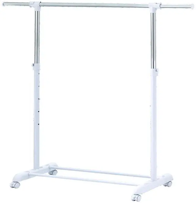 Main image of Mainstays Adjustable Metal Rolling Garment Clothes Rack, Chrome & White