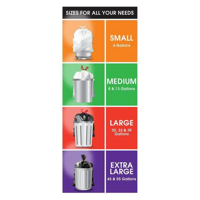 Alt view image 7 of 7 - Great Value Strong Flex Tall Kitchen Drawstring Bags, Unscented, 13 Gallon, 20 Count