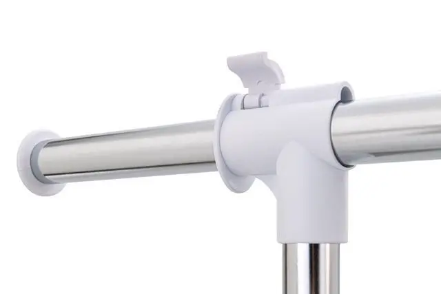 Alt view image 6 of 7 - Mainstays Adjustable Metal Rolling Garment Clothes Rack, Chrome & White