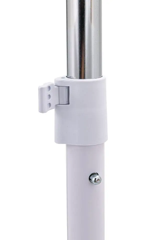 Alt view image 7 of 7 - Mainstays Adjustable Metal Rolling Garment Clothes Rack, Chrome & White