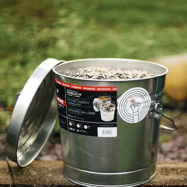 Alt view image 3 of 7 - BEHRENS Galvanized Steel Locking Lid Storage Can, 6-Gallon