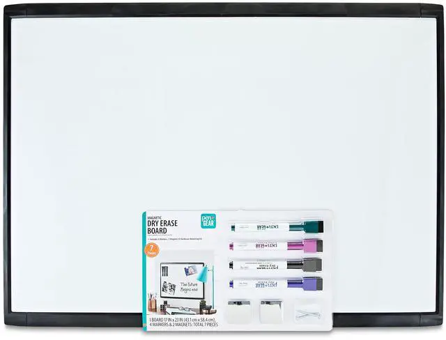 Main image of Pen+Gear Magnetic Dry Erase Board, Black, Height 17" x Width 23" x Depth 0.65"