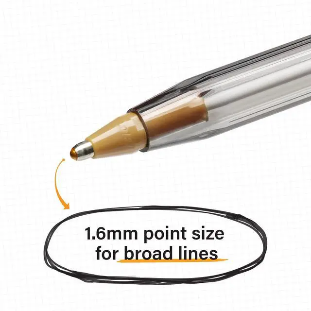 Alt view image 5 of 7 - BIC Cristal Bold Ballpoint Pens, 1.6mm, Assorted Colors, 24 Count