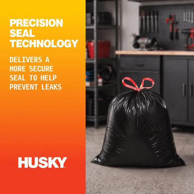 Alt view image 4 of 7 - Husky 30 Gallon Large Drawstring Trash Bags, 80 Bags