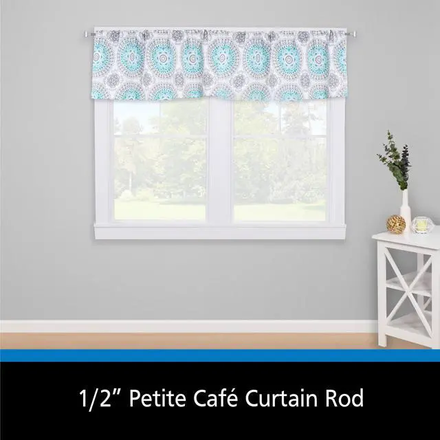 Alt view image 2 of 5 - Mainstays 1/2" Benton Petite Café Adjustable Curtain Rod, 48-84", Brushed Nickel