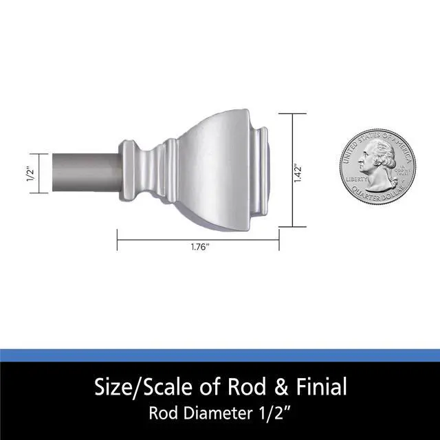 Alt view image 3 of 5 - Mainstays 1/2" Benton Petite Café Adjustable Curtain Rod, 48-84", Brushed Nickel
