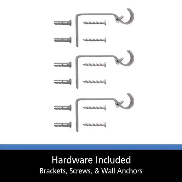 Alt view image 5 of 5 - Mainstays 1/2" Benton Petite Café Adjustable Curtain Rod, 48-84", Brushed Nickel