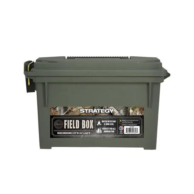 Alt view image 2 of 7 - Strategy Field Ammo Box 11.6" x 5.2" x 7.2" Plastic OD Green