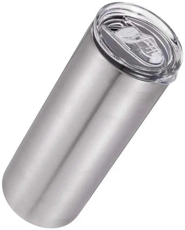 Alt view image 3 of 5 - 25 fl oz Double Wall Stainless Steel Slim Tumbler, Slider lid