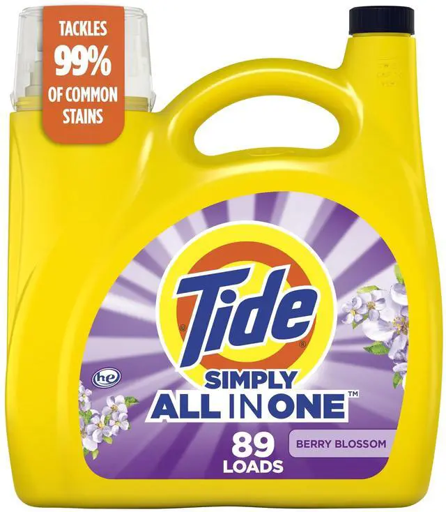 Main image of Tide Simply Laundry Detergent Liquid, Berry Blossom Scent, 117 fl oz, 89 Loads