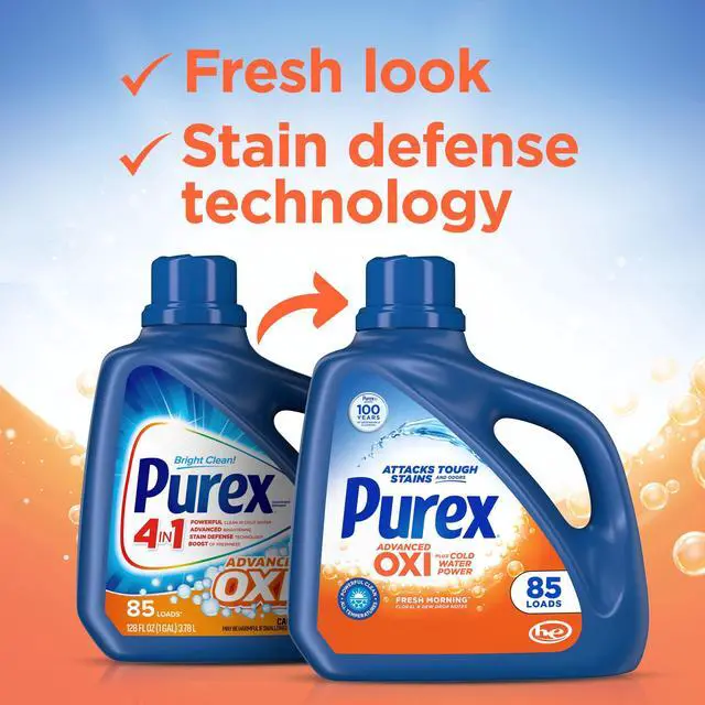 Alt view image 2 of 7 - Purex Advanced Oxi with Odor Fighter, 128 fl oz, 85 loads