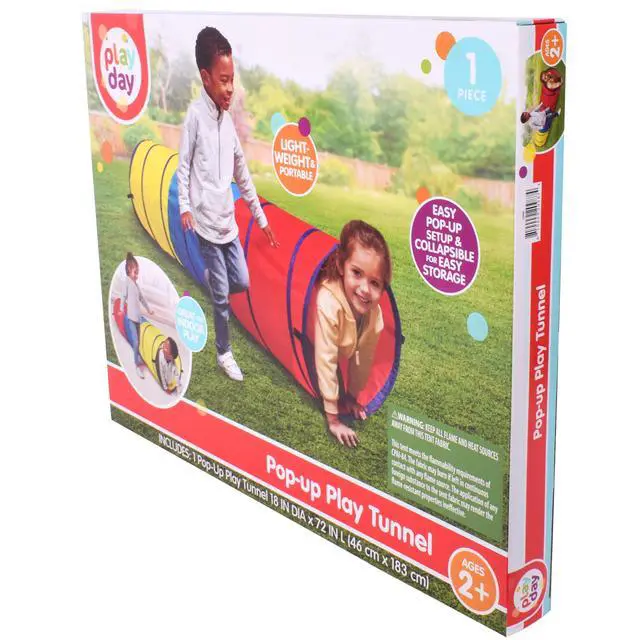 Alt view image 5 of 5 - Play Day Pop-up Crawl Through Tunnel, Polyester Material, Indoor & Outdoor - Tunnel for Kids 3+