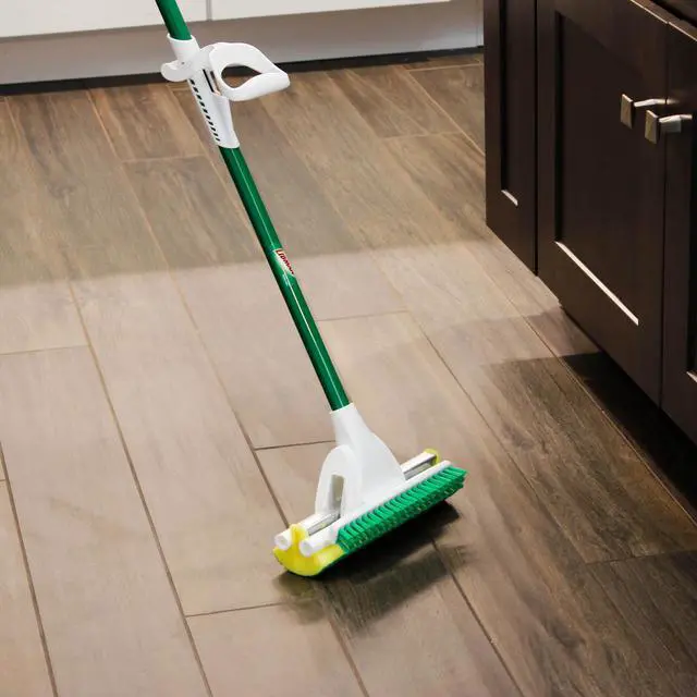 Alt view image 3 of 7 - Libman Nitty Gritty Sponge Mop with Scrub Brush and Steel Handle