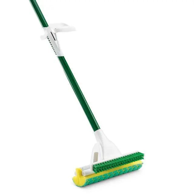 Alt view image 5 of 7 - Libman Nitty Gritty Sponge Mop with Scrub Brush and Steel Handle